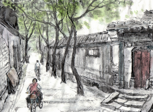 四合院手繪圖(2) 四合院設(shè)計,展現(xiàn)出幽然雅靜。