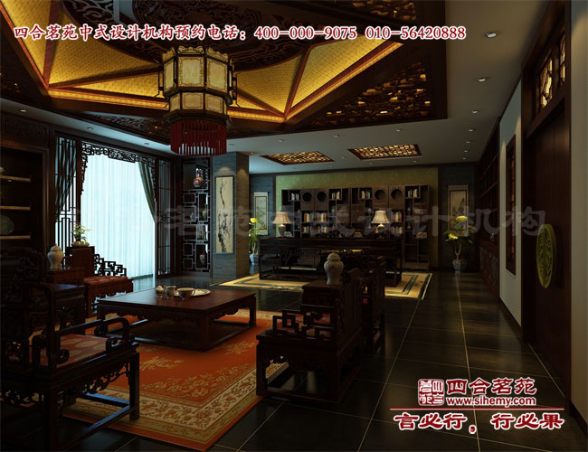 四合院辦公室裝修 古典中式風(fēng)格四合院辦公室裝修設(shè)計(jì)效果圖