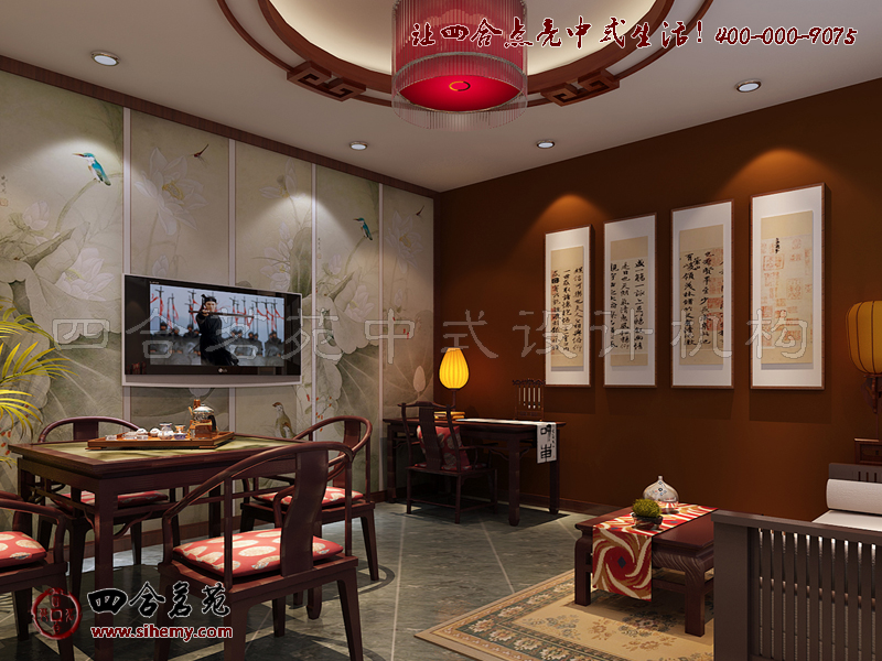 書畫雋永點(diǎn)染尊貴典雅的空間體驗(yàn) 新中式四合院古典茶樓裝修設(shè)計(jì)包間